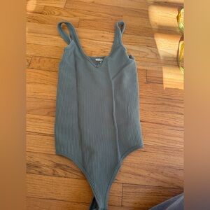 Free People Ribbed Green Bodysuit – Size XS/S